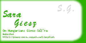 sara giesz business card